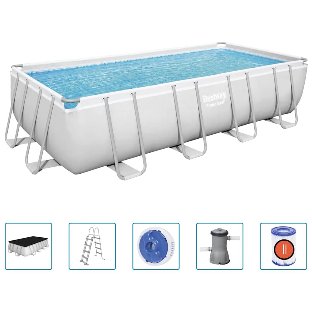 Bestway Bazénový set Power Steel obdélníkový 488 x 244 x 122 cm