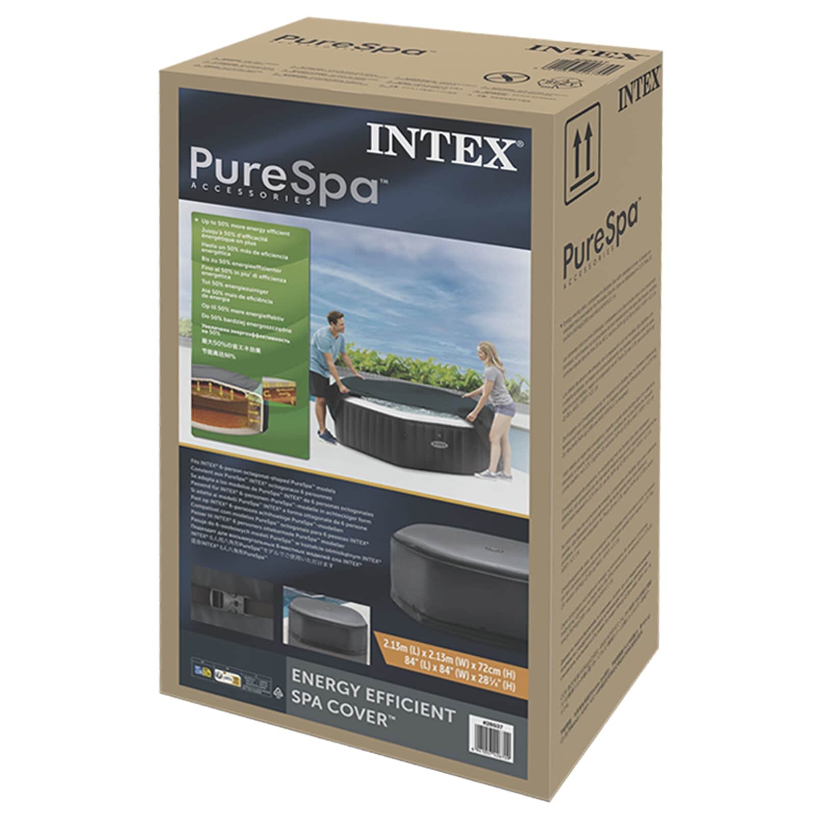 INTEX Kryt na vířivku Tmavě šedá 211 x 211 cm PVC a PU