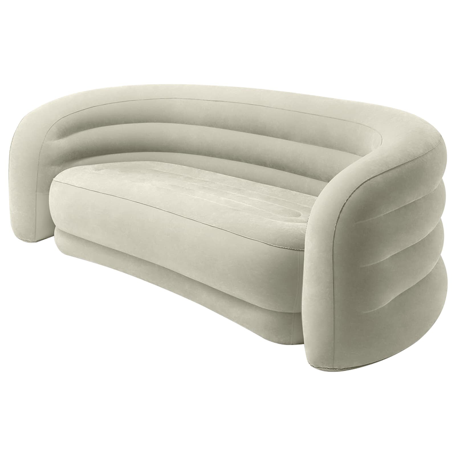 INTEX Zakřivená Pohovka Šedá 229 x 109 x 81 cm PVC Rayon