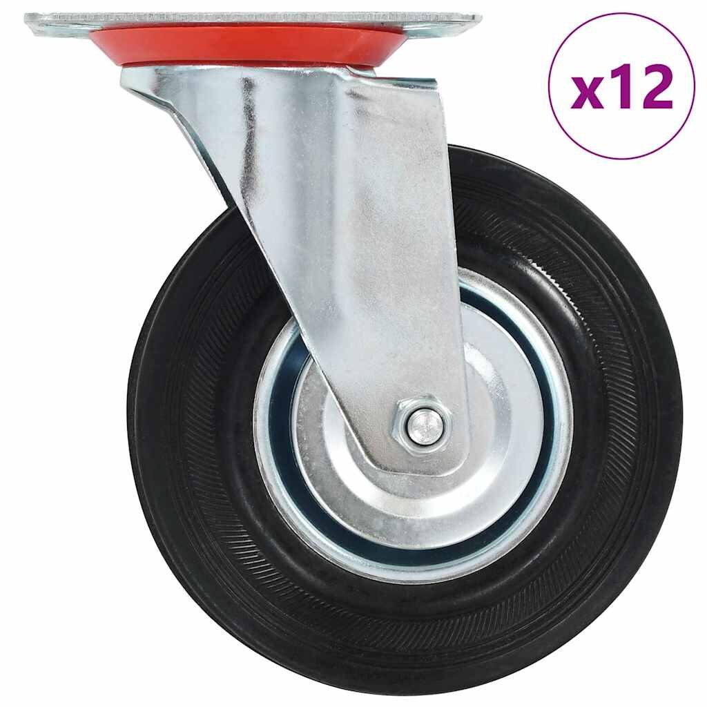 vidaXL 12 ks otočná kolečka 125 mm