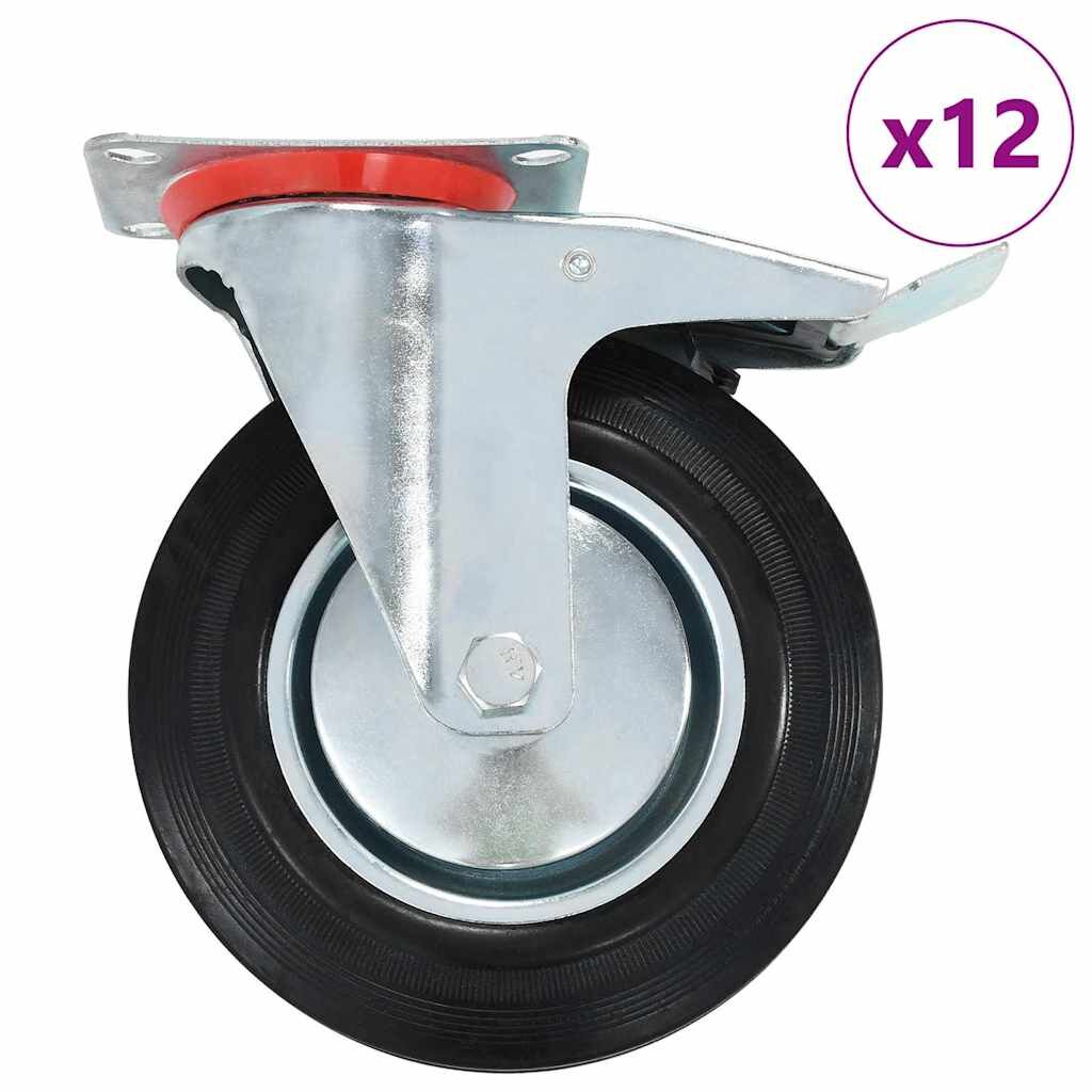 vidaXL 12 ks otočná kolečka 200 mm