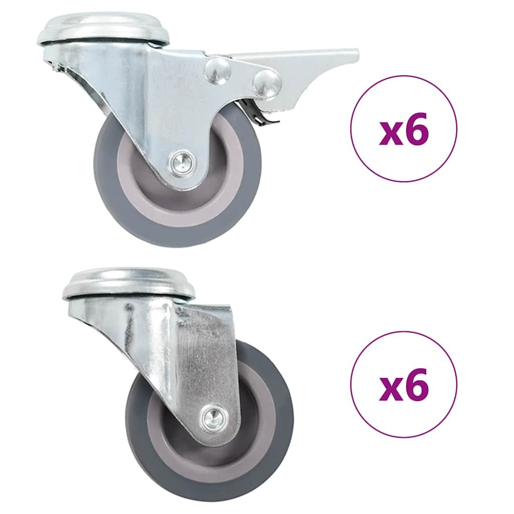 vidaXL 12 ks otočná kolečka s otvorem pro šroub 50 mm