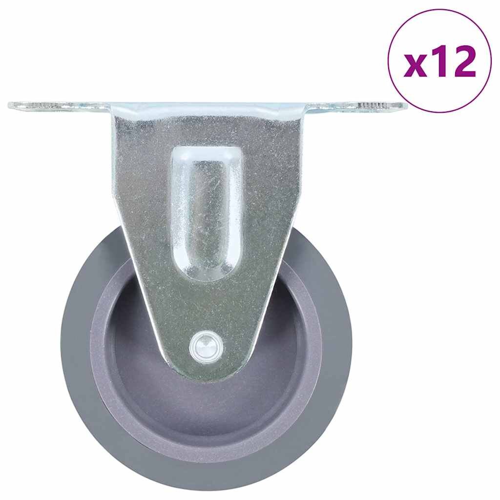 vidaXL 12 ks pevná kolečka 75 mm