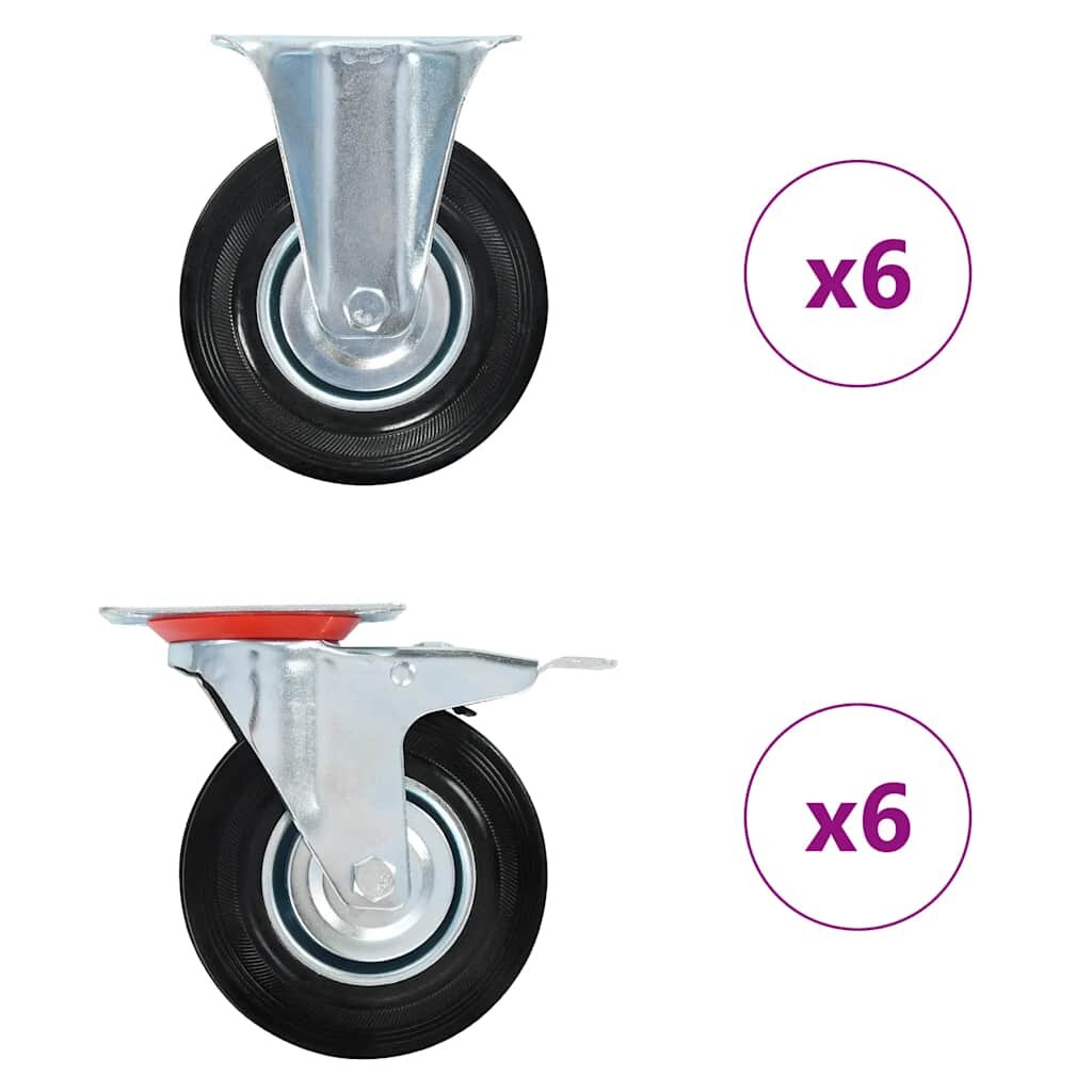 vidaXL 12 ks pojezdová kolečka 125 mm