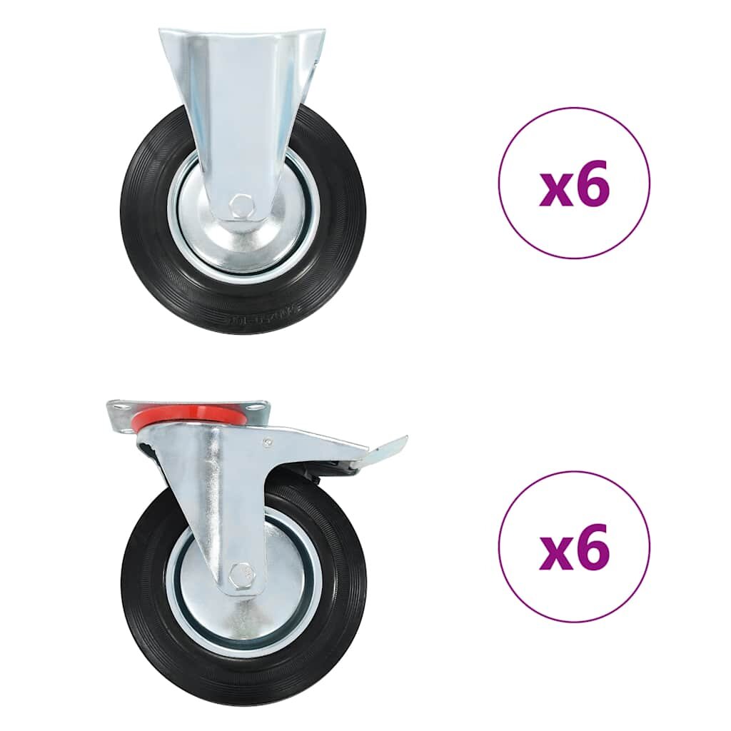 vidaXL 12 ks pojezdová kolečka 200 mm