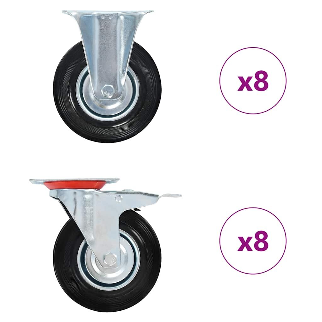 vidaXL 16 ks pojezdová kolečka 125 mm