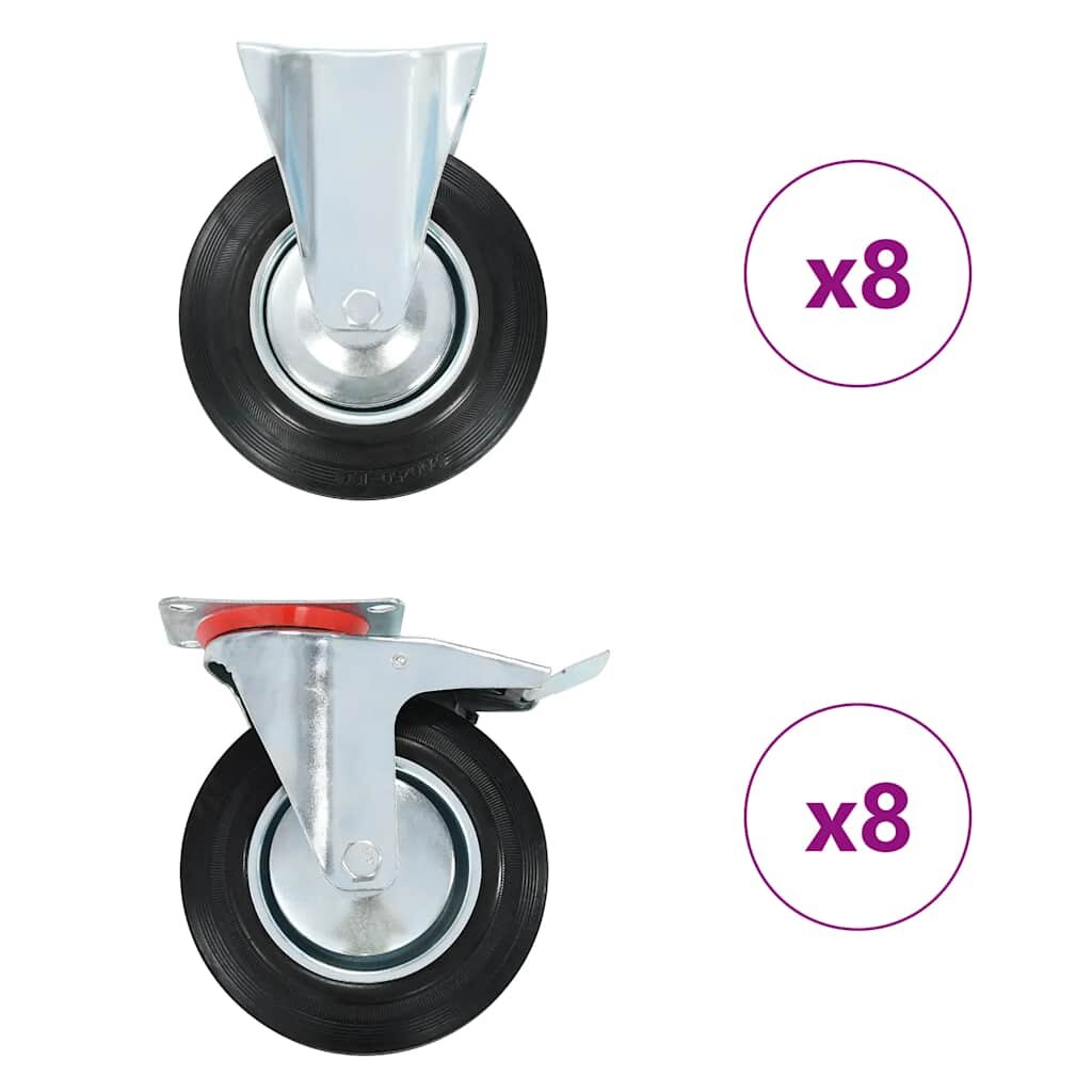 vidaXL 16 ks pojezdová kolečka 200 mm