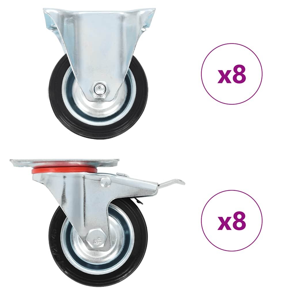 vidaXL 16 ks pojezdová kolečka 75 mm