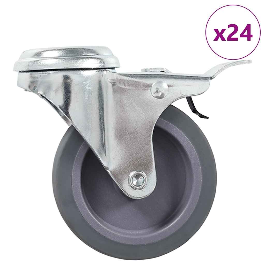 vidaXL 24 ks otočná kolečka s otvorem pro šroub 75 mm
