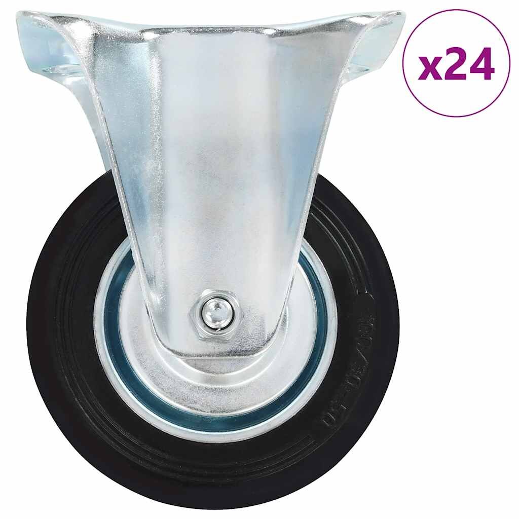 vidaXL 24 ks pevná kolečka 100 mm