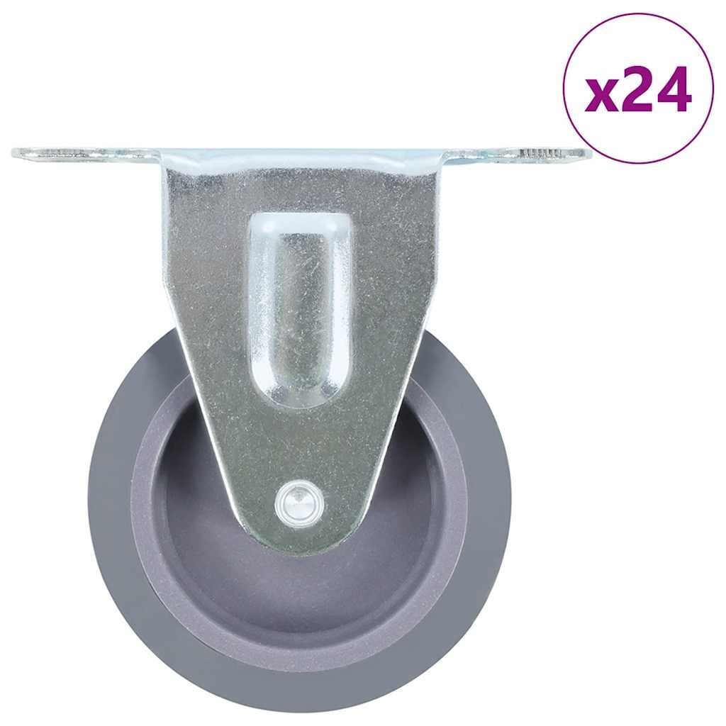 vidaXL 24 ks pevná kolečka 75 mm