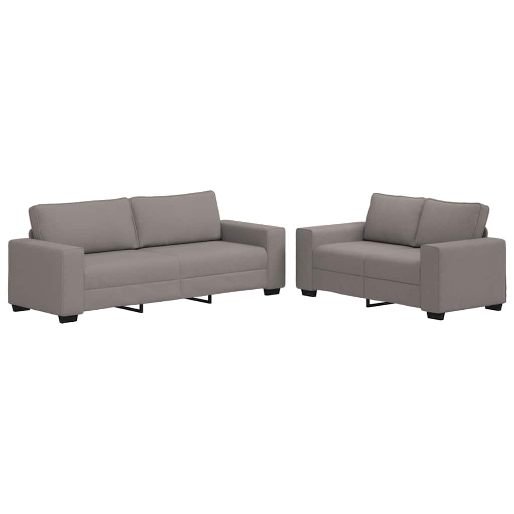 vidaXL 2dílná sedací souprava s poduškami taupe textil