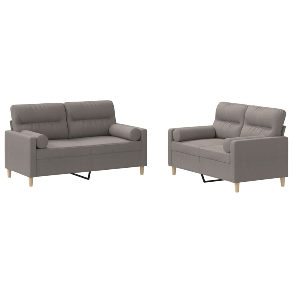 vidaXL 2dílná sedací souprava s polštáři taupe textil