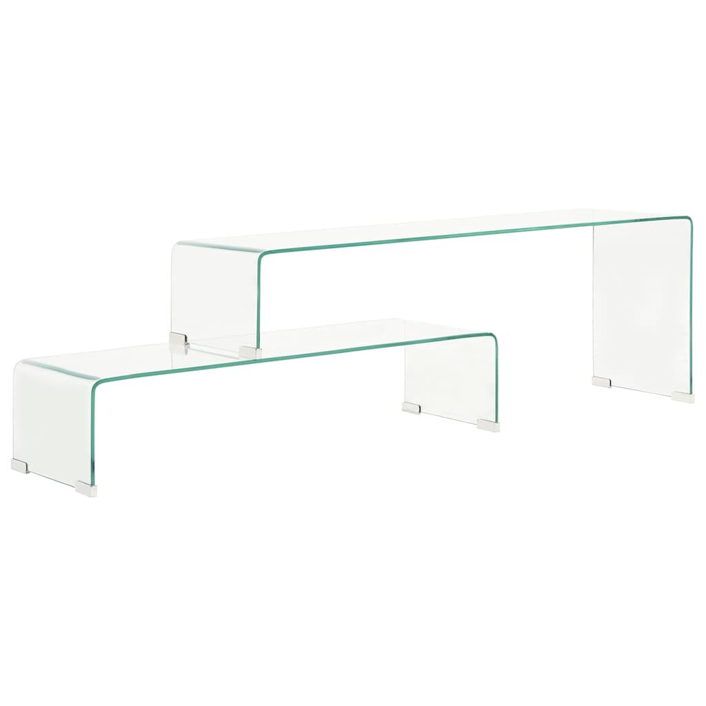 vidaXL 2dílný konferenční stolek 90x30x20 / 110x30x40 cm tvrzené sklo