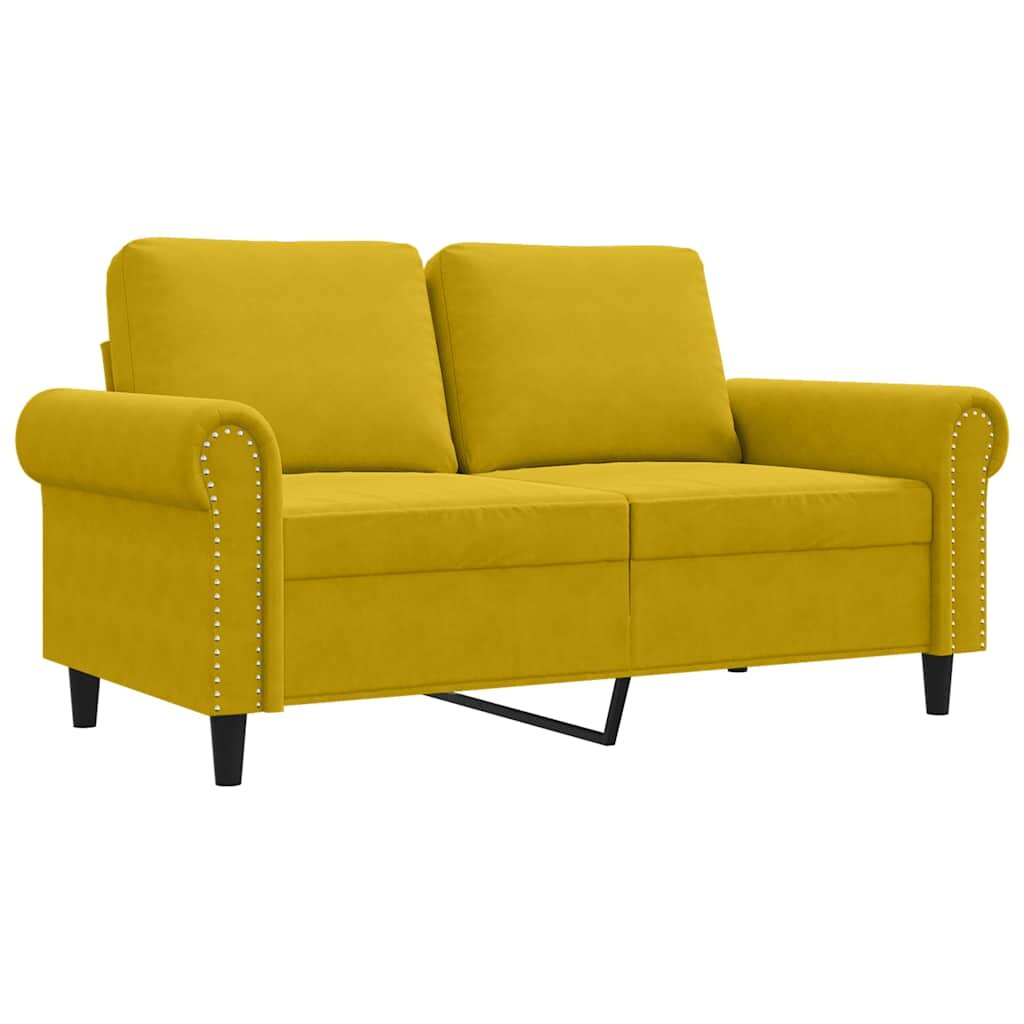 vidaXL 2místná pohovka žlutá 120 cm samet
