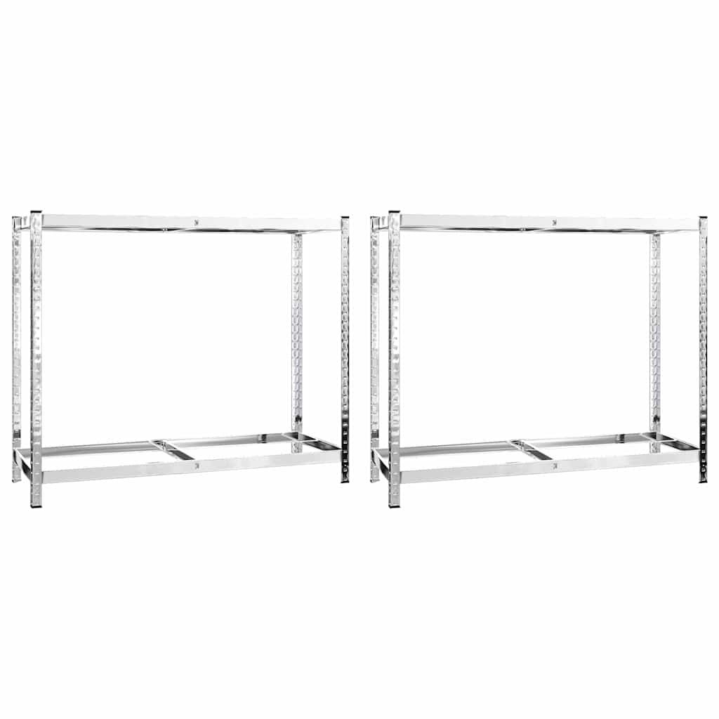 vidaXL 2patrové regály na pneumatiky 2 ks stříbrné 110x40x110 cm ocel