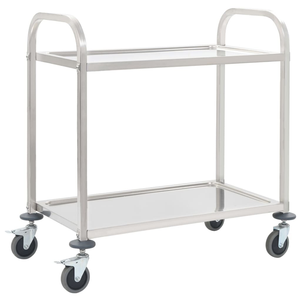 vidaXL 2patrový kuchyňský vozík 95 x 45 x 835 cm nerezová ocel
