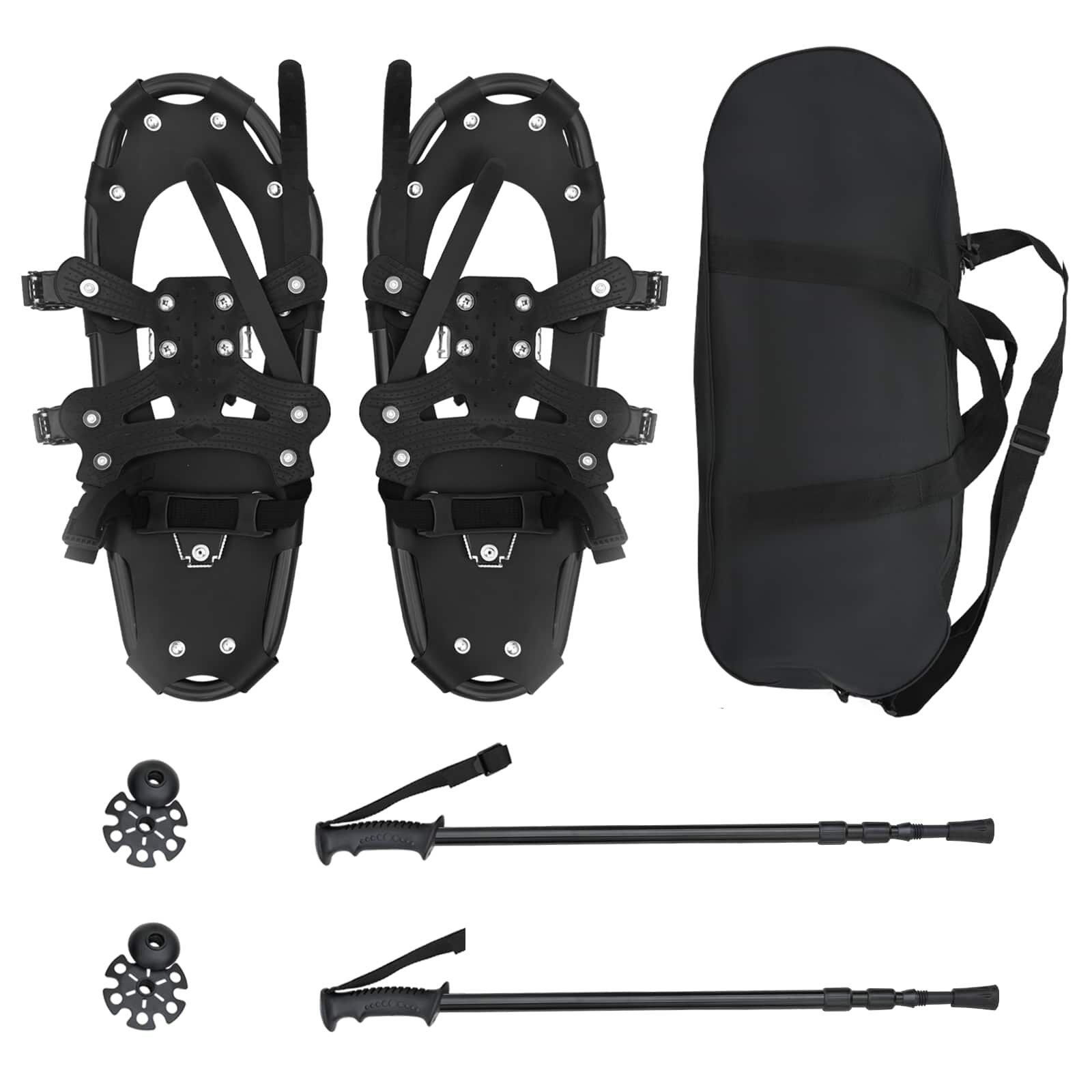 vidaXL 3 V 1 sněžnice s turistickými holemi Černá 53 x 21 cm