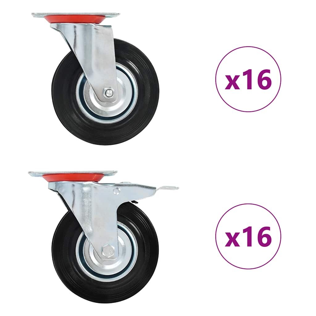 vidaXL 32 ks otočná kolečka 125 mm