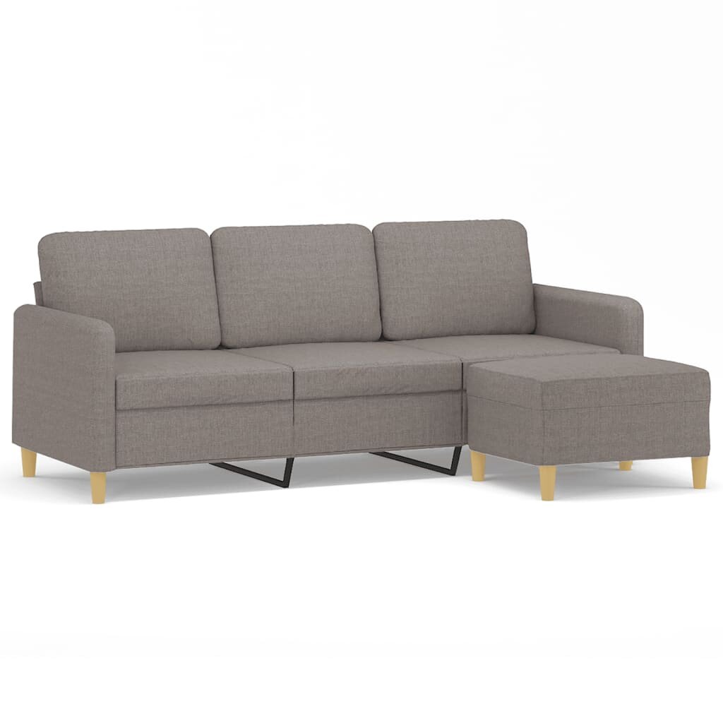 vidaXL 3místná pohovka s podnožkou taupe 180 cm textil