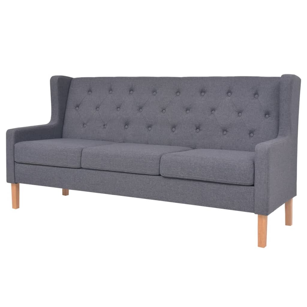 vidaXL 3místná pohovka textil šedá