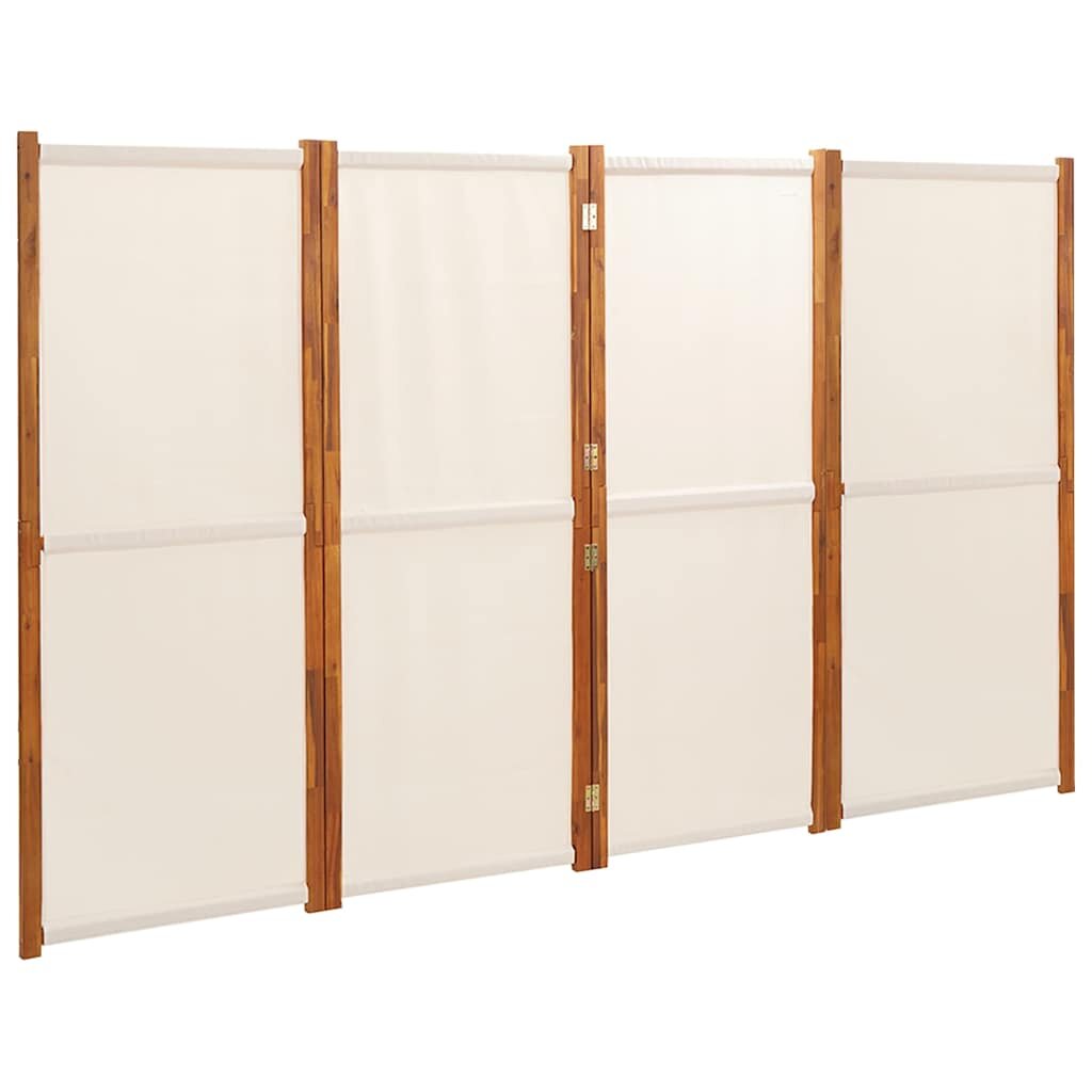 vidaXL 4dílný paraván krémově bílý 280 x 180 cm