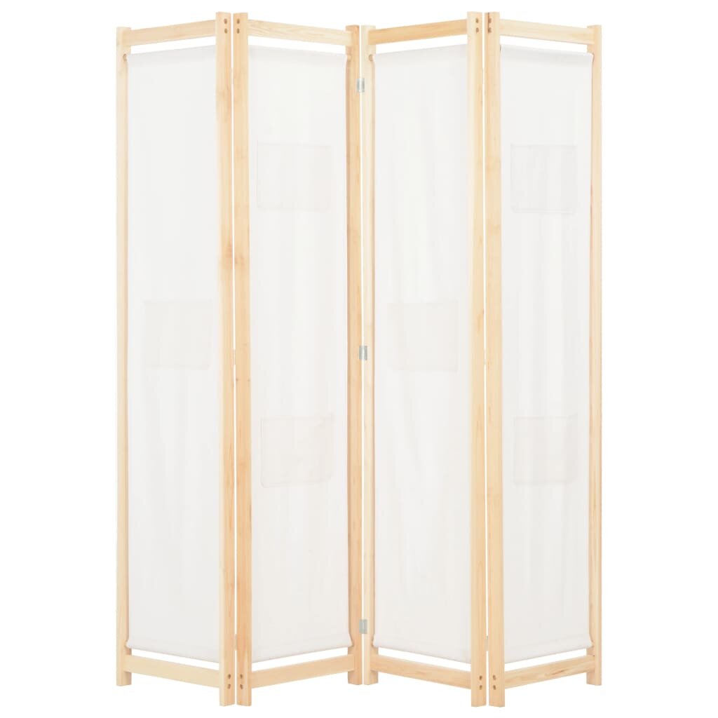 vidaXL 4dílný paraván krémový 160 x 170 x 4 cm textil