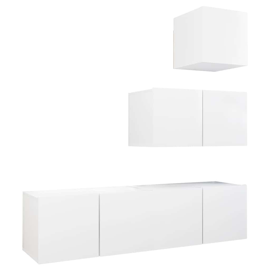 vidaXL 4dílný set TV skříněk bílý kompozitní dřevo