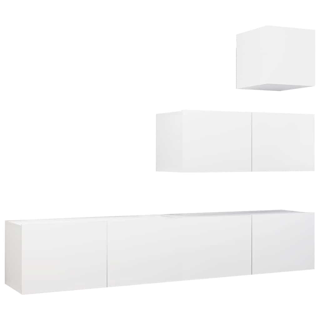 vidaXL 4dílný set TV skříněk bílý kompozitní dřevo