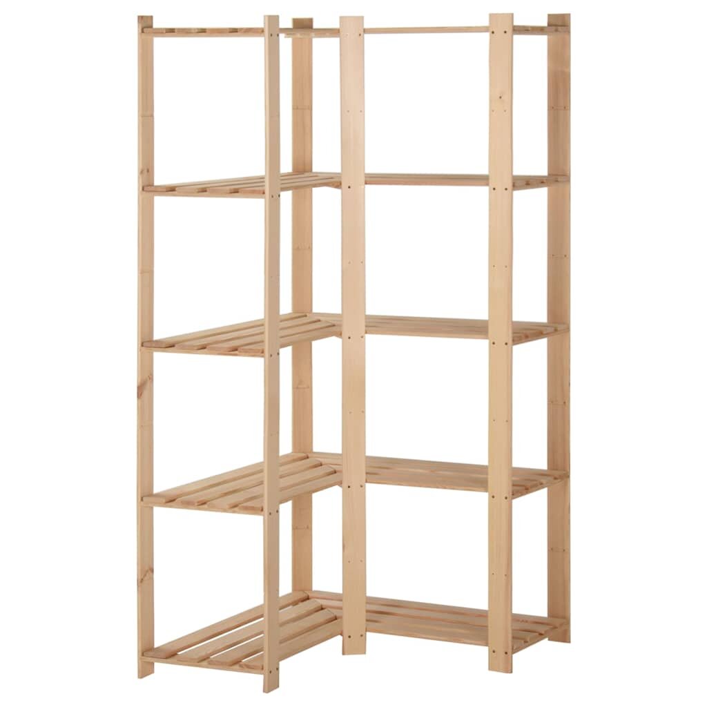 vidaXL 5patrový úložný regál rohový 825x825x170 cm masivní borovice