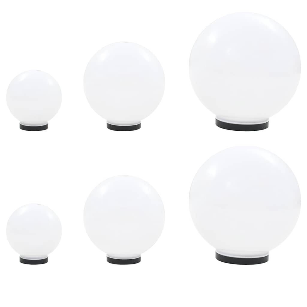 vidaXL 6dílná sada kulovitých LED lamp koule 20/30/40 cm PMMA