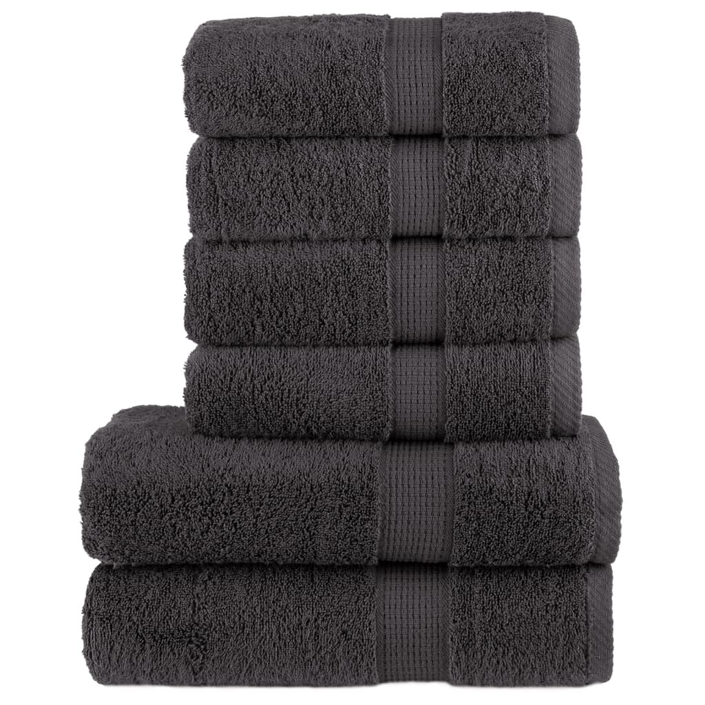 vidaXL 6dílná sada ručníků Premium SOLUND antracitová 600 g/m²