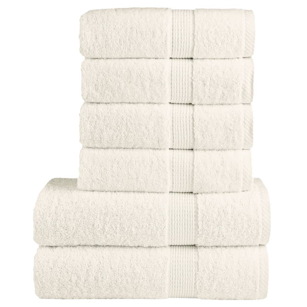 vidaXL 6dílná sada ručníků Premium SOLUND krémová 600 g/m²