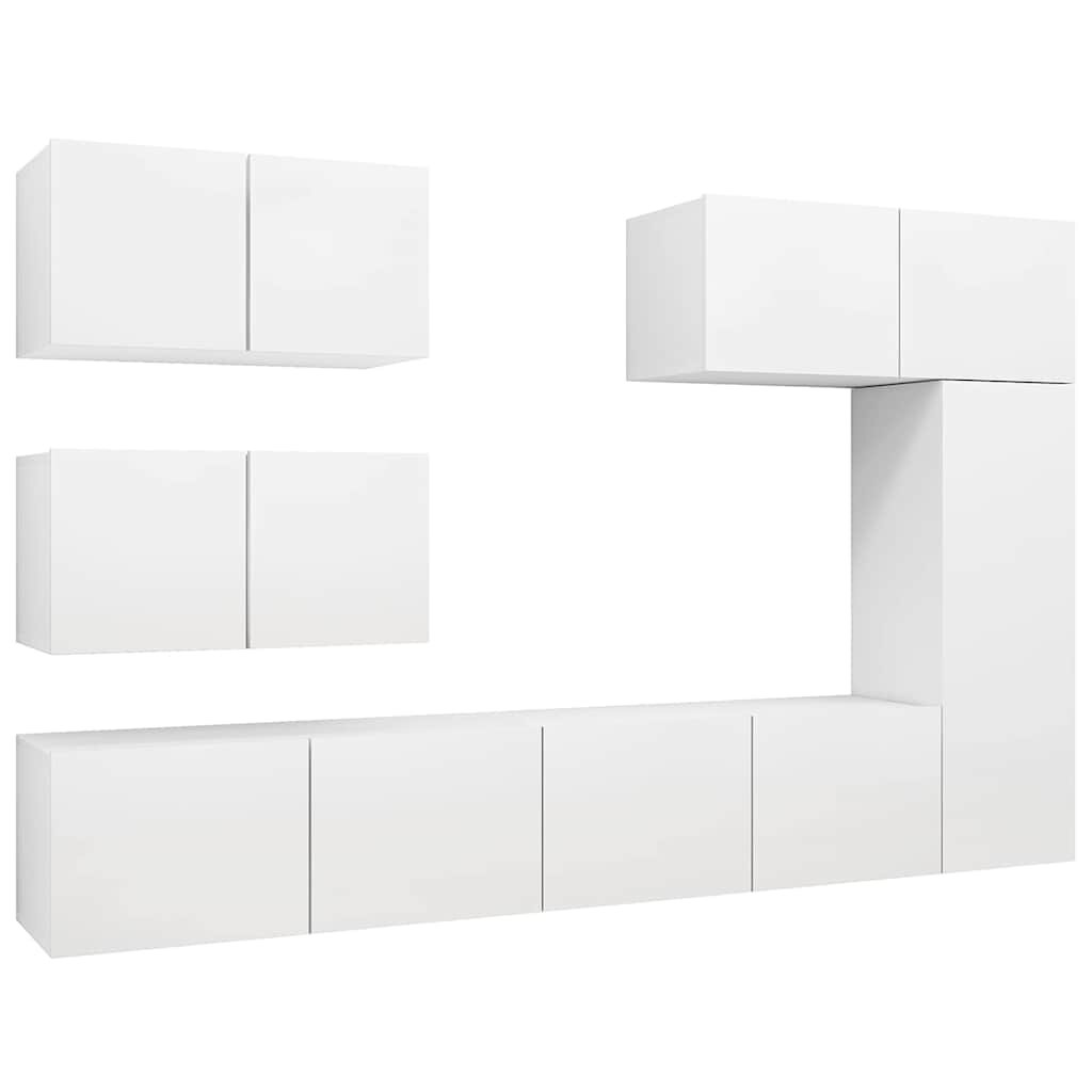 vidaXL 6dílný set TV skříněk bílý kompozitní dřevo