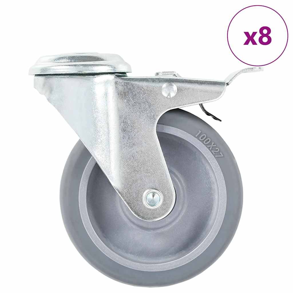 vidaXL 8 ks otočná kolečka s otvorem pro šroub 100 mm