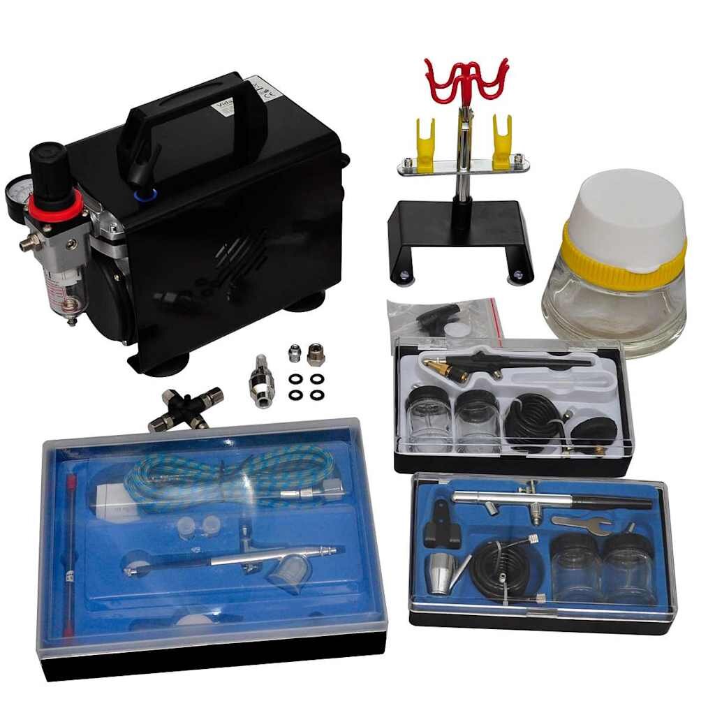 vidaXL Airbrush souprava kompresoru se 3 pistolemi