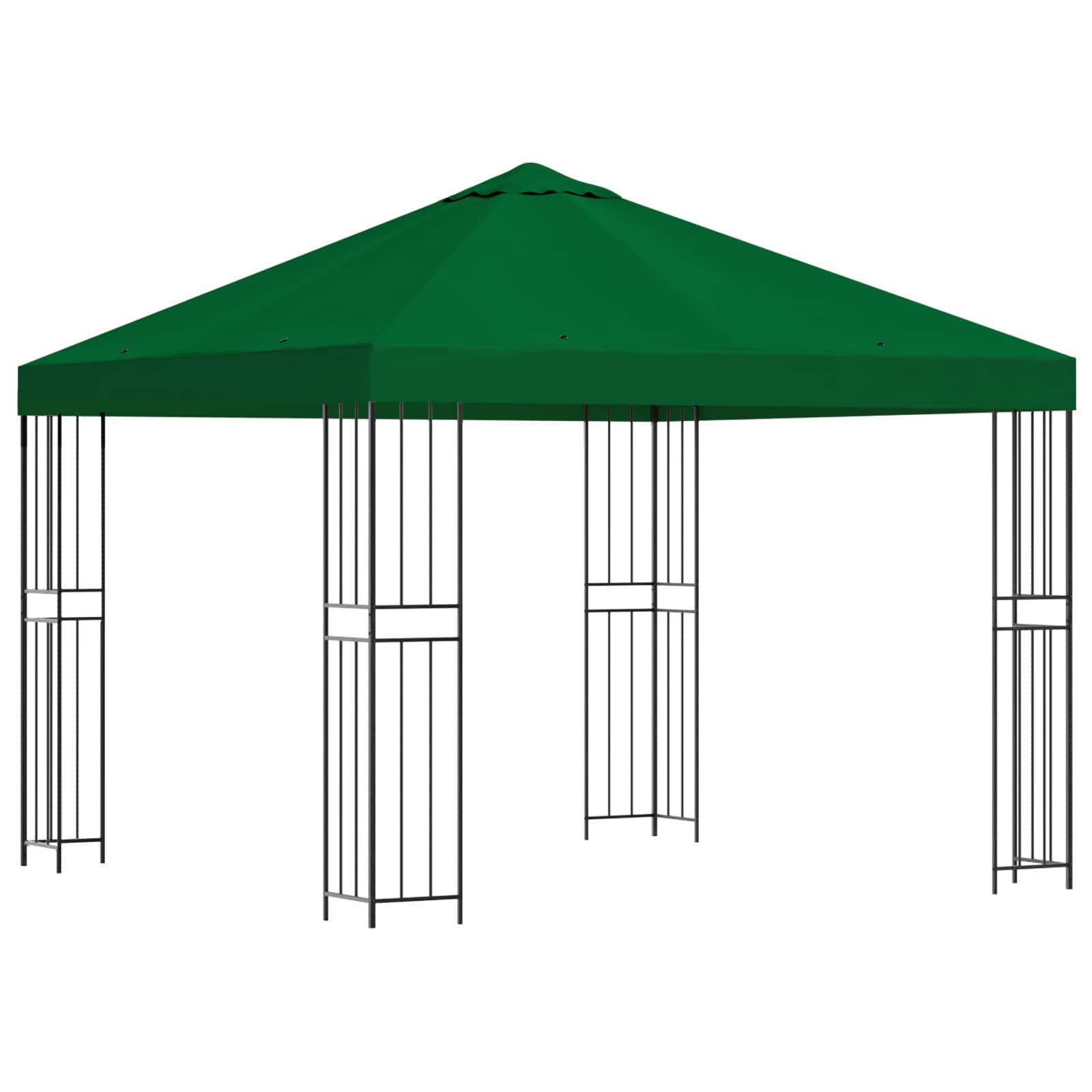 vidaXL Altán 3 x 3 m Zelená Polyester a ocel 190 gsm