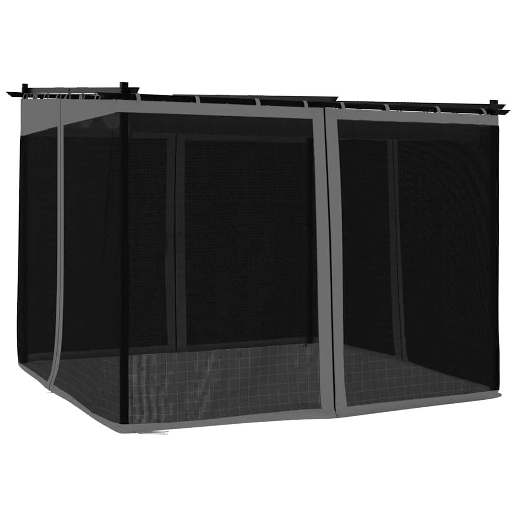 vidaXL Altán se síťovanými stěnami antracitový 3 x 3 m ocel