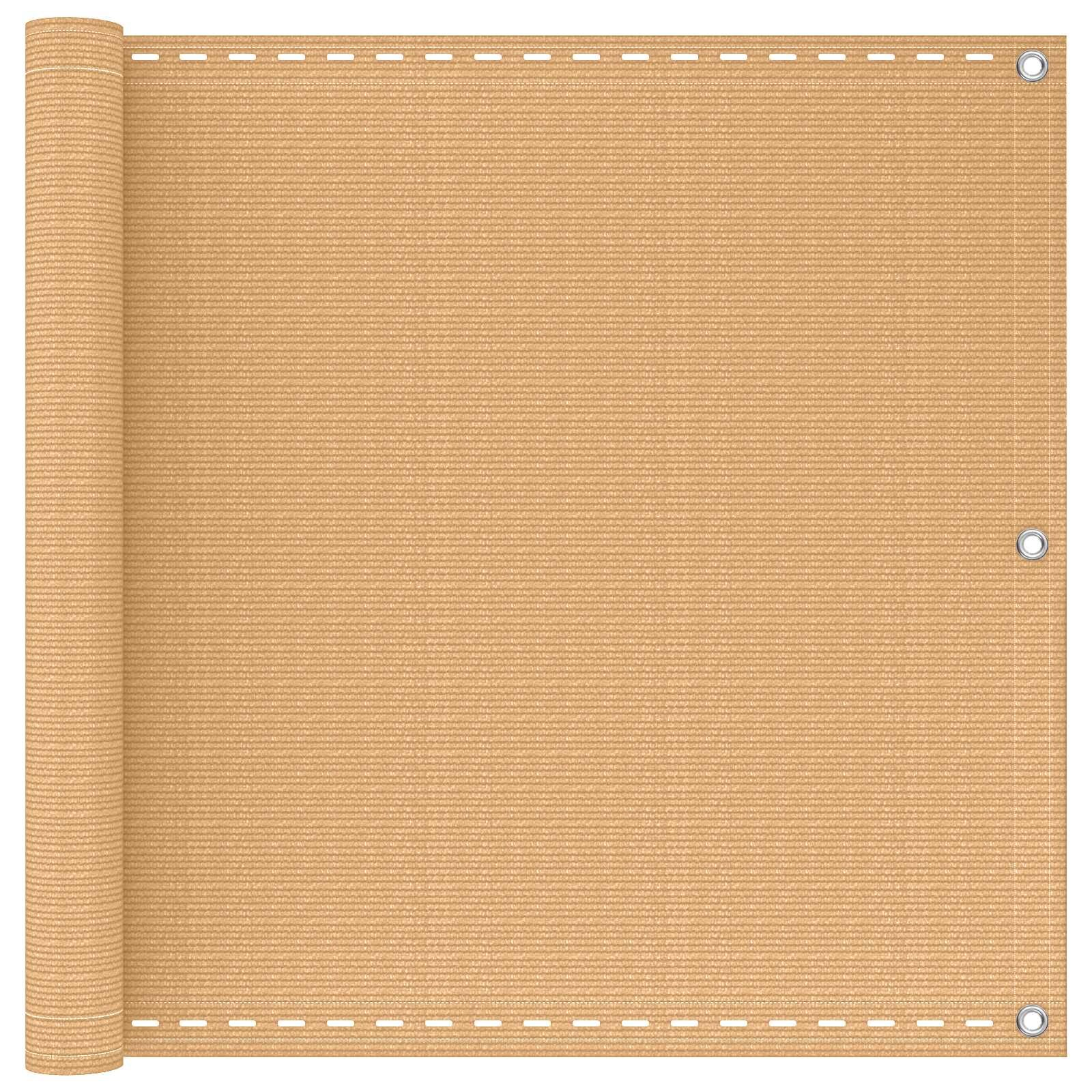 vidaXL Balkonová clona Obdélníkový 75 x 600 cm HDPE a hliník Písková