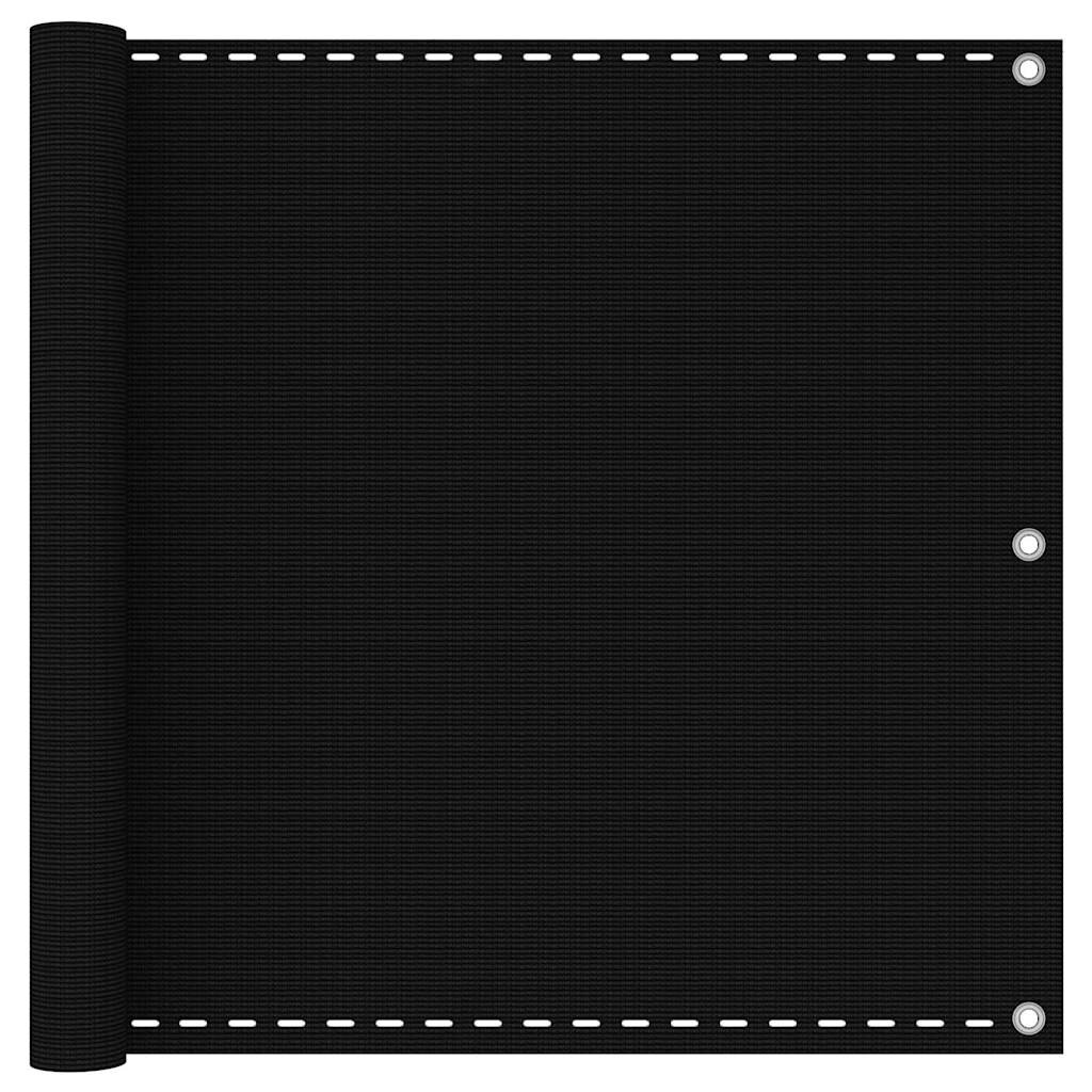 vidaXL Balkonová zástěna černá 90 x 300 cm HDPE