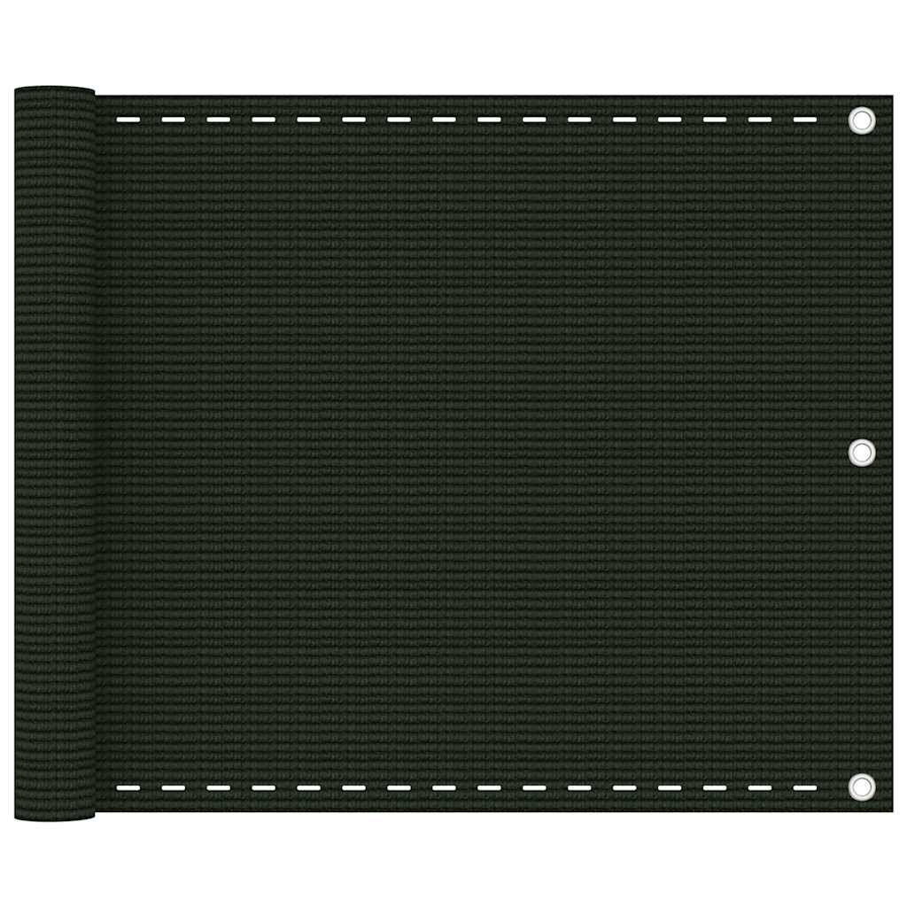 vidaXL Balkonová zástěna tmavě zelená 75 x 400 cm HDPE