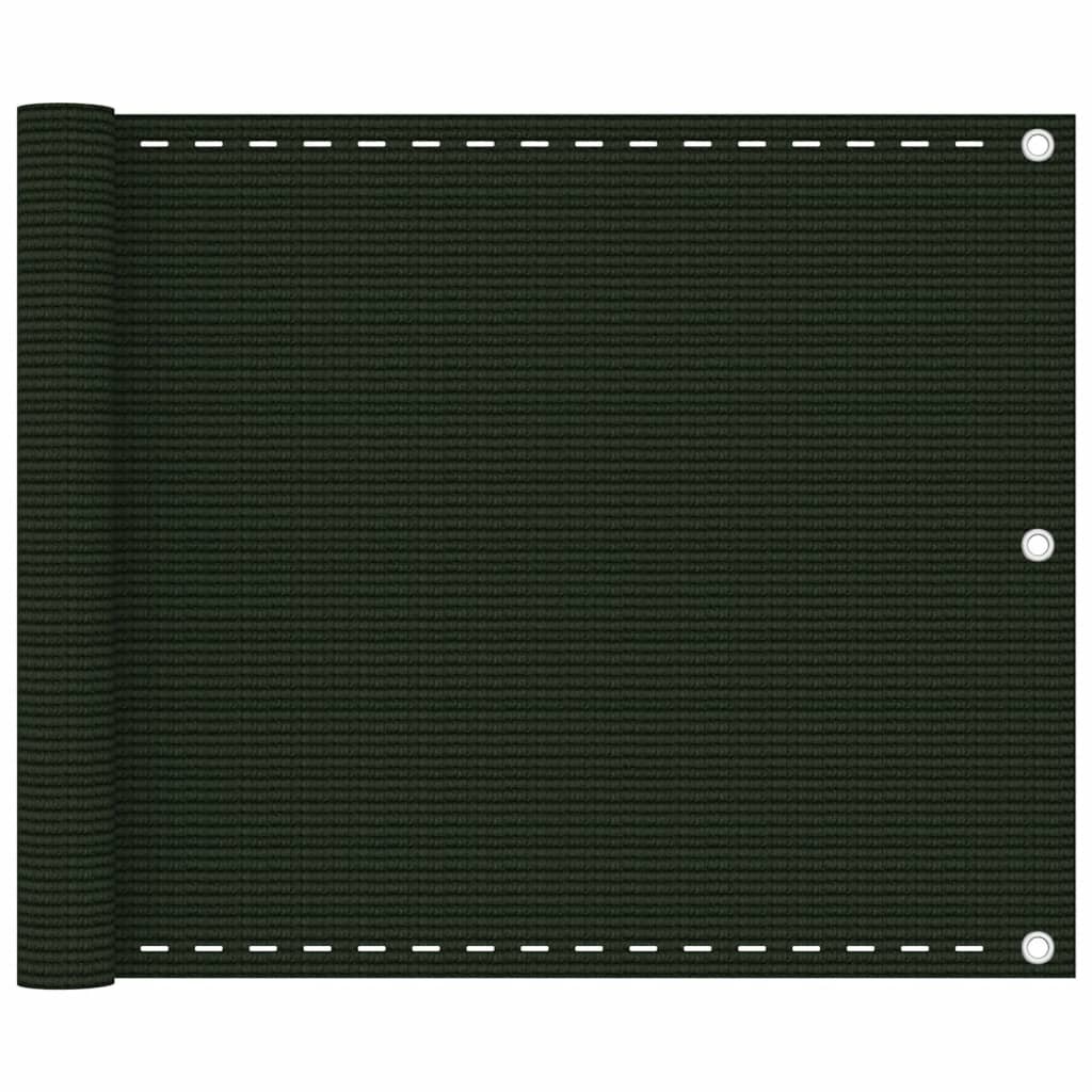 vidaXL Balkonová zástěna tmavě zelená 75 x 500 cm HDPE