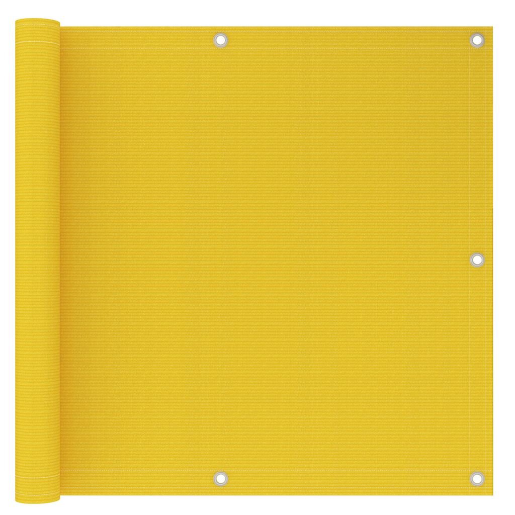 vidaXL Balkónová zástěna žlutá 90 x 500 cm HDPE