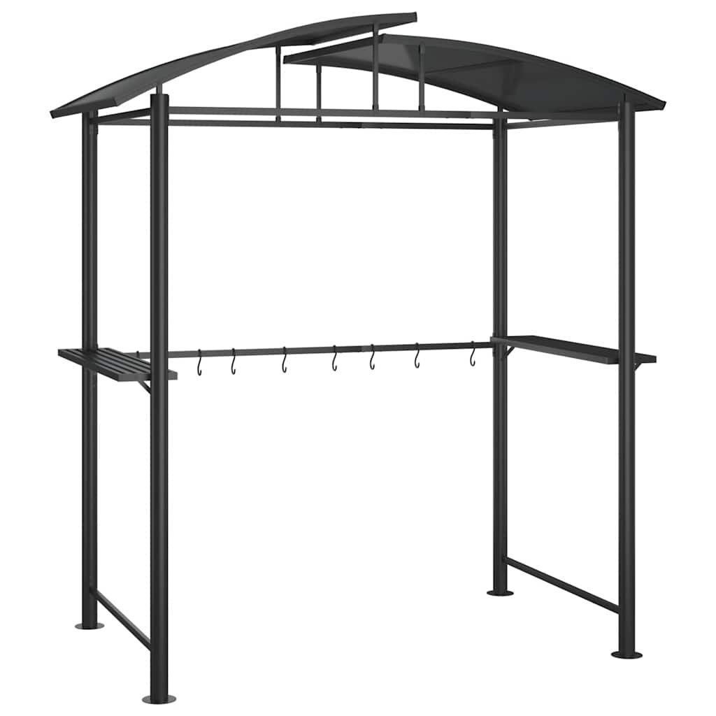 vidaXL BBQ altán s bočními policemi antracitový 210x114x230 cm ocel