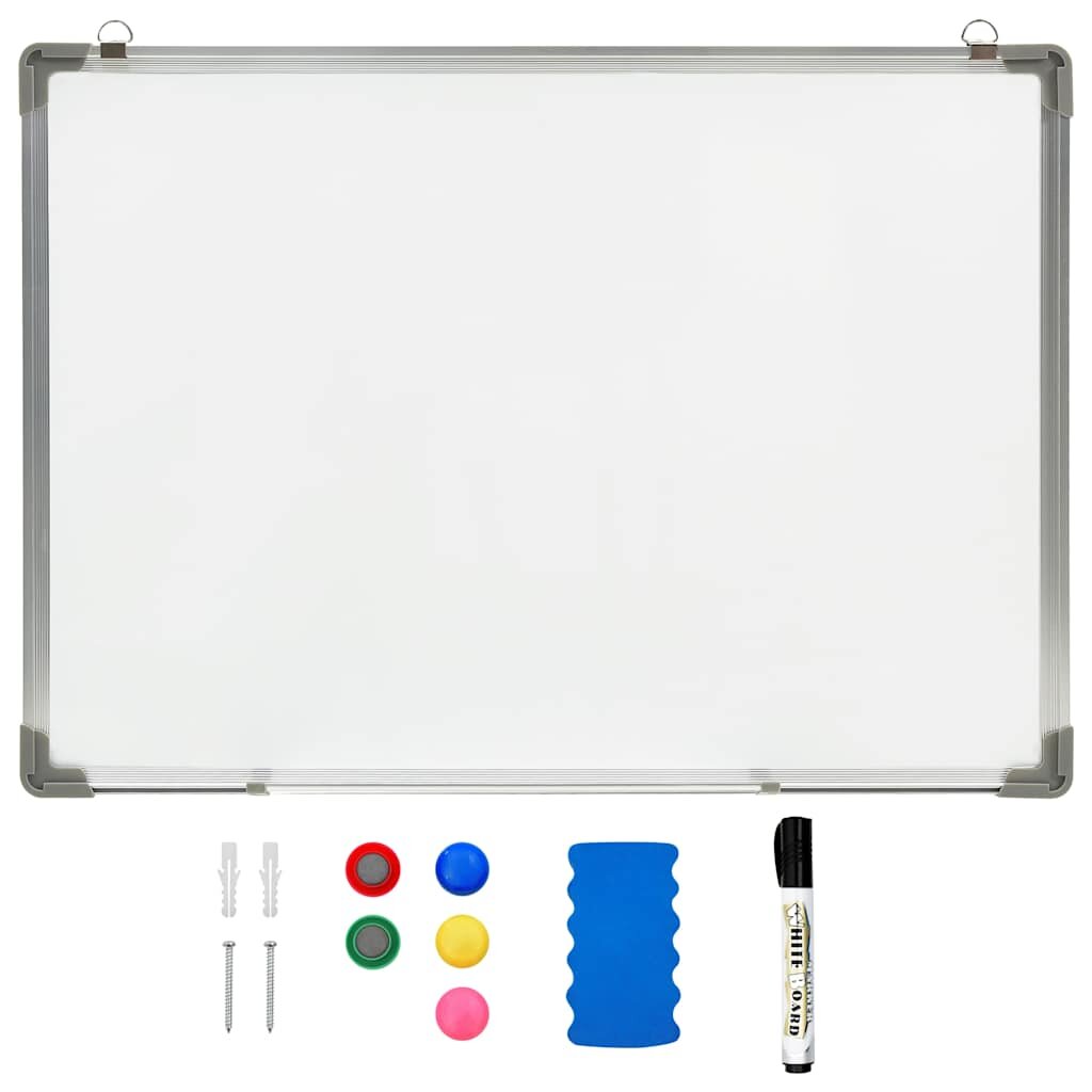 vidaXL Bílá magnetická tabule stíratelná za sucha 90 x 60 cm ocel