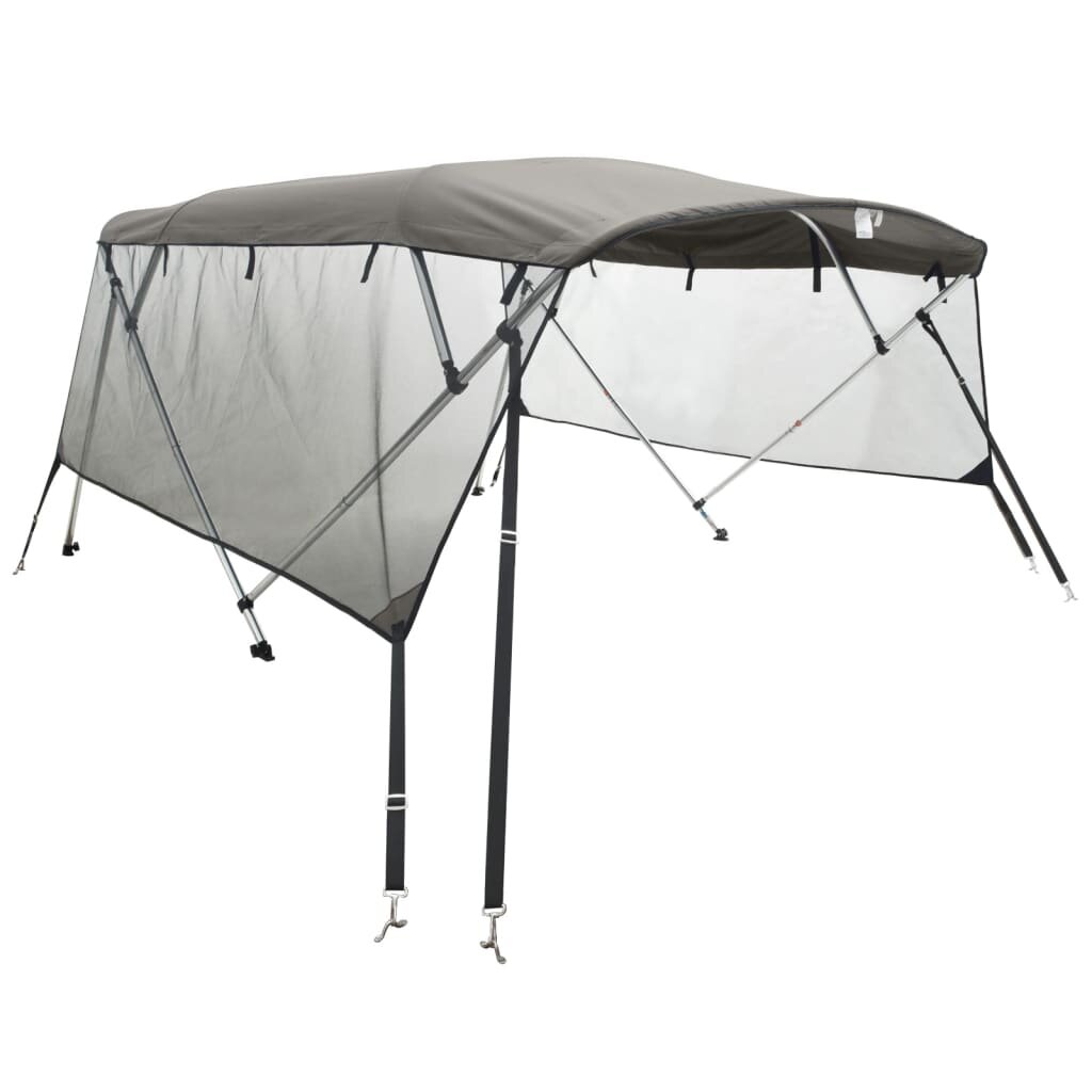 vidaXL Bimini stříška se 4 oblouky a bočnicemi 243x(230–244)x137 cm