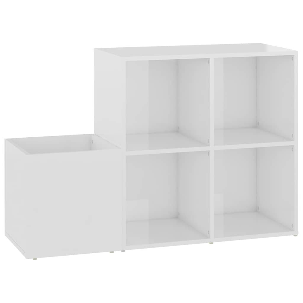 vidaXL Botník do předsíně bílý lesklý 105x355x70 cm kompozitní dřevo