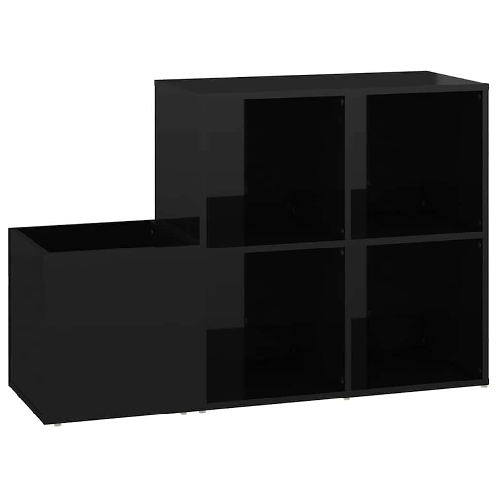 vidaXL Botník do předsíně černý lesklý 105x355x70 cm kompozitní dřevo