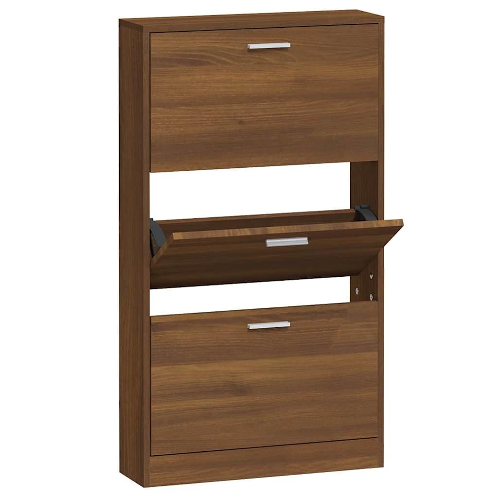 vidaXL Botník hnědý dub 59 x 17 x 108 cm kompozitní dřevo