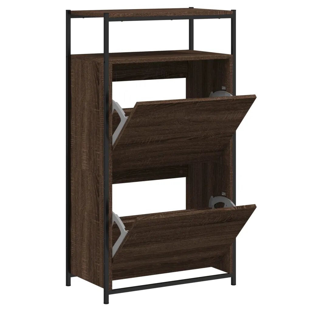 vidaXL Botník hnědý dub 60 x 34 x 112 cm kompozitní dřevo